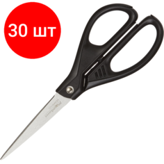 Комплект 30 штук, Ножницы Maped ESSENTIALS GREEN, 210мм, пластик. эллиптич. ручки, черный,468110
