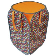 Контейнер для игрушек высокий, Belon familia, принт «Монстры»+ оранжевый