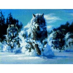 Алмазная мозаика квадратные стразы пара, любовь, верность, волки, прайд, животные 40*50 альфа и амега, зима, лес, снег Kakadu