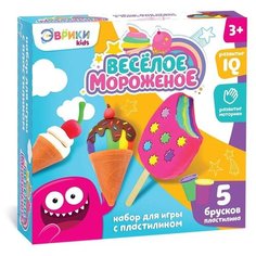 Игровой набор для лепки Эврики "Весёлое мороженое", 5 брусков пластилина, аксессуары