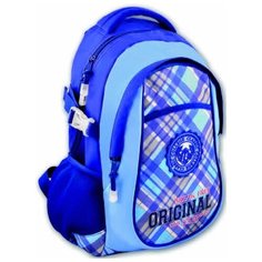 Рюкзак школьный "Шотландка сине-голубая", 43x30x19 см Феникс