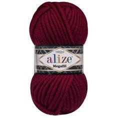 Пряжа для вязания Ализе Superlana Megafil (25% шерсть, 75% акрил) 5х100г/55м цв.390 вишня Alize