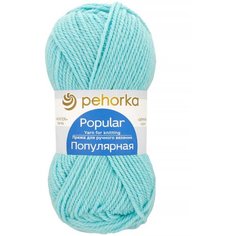 Пряжа Пехорская ПТ "Популярная" 50% шерсть, 50% акрил 10 шт.х100г 133м №073 айсберг Пехорка