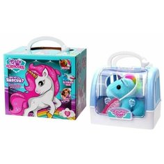 Игрушка мягкая в переноске. Единорог в переноске с расческой Junfa Toys