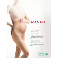 Комфортные колготки для беременных Mamma 20 den, Gabriella, телесный, 3 размер, 85% полиамид, 15% эластан, прозрачный пакет,