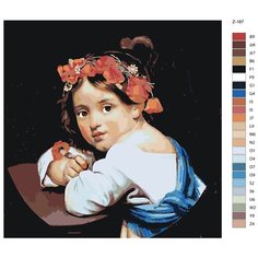 Картина по номерам Z-187 "Орест Адамович Кипренский. Девочка в маковом венке с гвоздикой в руке" 40x40 Brushes Paints