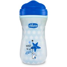 Поильник Chicco Glowing Cup, 266 мл голубой