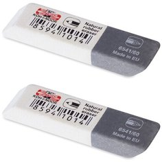 Резинка стирательная KOH-I-NOOR, прямоугольная, скошенные углы, 50х13х7 мм, двухцветная, картонный дисплей, 6541060007KDRU, (56 шт.)