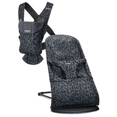 Шезлонг BabyBjorn Bliss Mesh с рюкзаком Mini Mesh, антрацитово-леопардовый