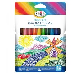 Гамма Набор фломастеров "Классические", 12цв, смываемые, картон sela25
