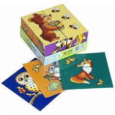 Кубики Лесные животные, 4 шт, Степ Пазл Step Puzzle