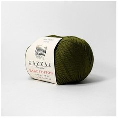Пряжа Gazzal Baby cotton 3463 темно-зелёный ( 3 мотка )