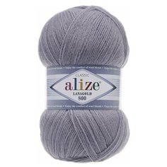 Пряжа Alize Lanagold 800, 49 % шерсть, 51 % акрил, 100 г, 800 м, 5 шт., 200 светло-серый