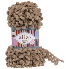 Пряжа Alize Puffy Fine, 100 г, 14.5 м, 5 шт., 329 молочно-коричневый