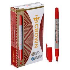 Маркер перманентный двухсторонний 4.0 мм/2.0 мм Crown красный
