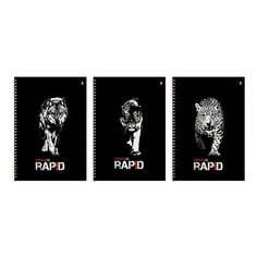 Тетрадь А4, 96 л, альт, гребень, клетка, глянцевая ламинация, "Rapid" (3 вида)