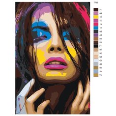 Картина по номерам T750 "Яркая девушка" 80x120 Brushes Paints
