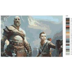 Картина по номерам U-91 "Игра God of War. Кратос и Атрей" 70x110 см Brushes Paints
