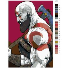 Картина по номерам U-94 "Игра God of War. Кратос" 70x110 см Brushes Paints