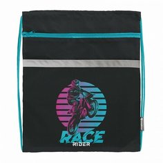 Мешок для обуви 1 отделение schoolформат Moto Sport, 49х41см, для мальчиков, большой, с карманом