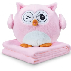 Мягкая игрушка DORMEO 110064344 3в1 Сова Луни-Ку розовая