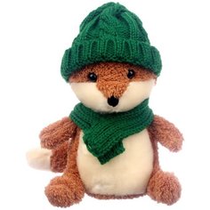Мягкая игрушка Milo toys Лисенок в шапке и шарфике, 20 см, оранжевый