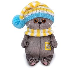 Мягкая игрушка Basic&Co Басик baby в вязаном колпаке, 20 см Basik&Co