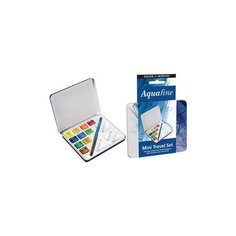 Daler Rowney Дорожный набор акварельных красок в металле, 10 кювет, 1 кисть, 1 палитра sela