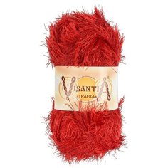 Пряжа Visantia "TRAFKA" 100% полиэстер №0025 красный - 5 мотков по 100 гр