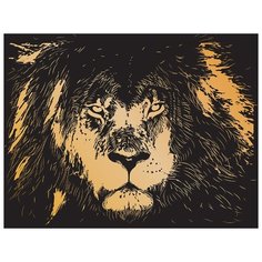 Hobbius GHK Набор для творчества Гравюра 20 x 25.5 см №12 Царь зверей (золото) 61334579232