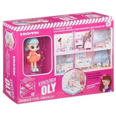 Игровой набор «Мебель» Bondibon, Кукольный уголок (Столовая 13,5х13,5х13,5 см) и куколка Oly 9,3см,