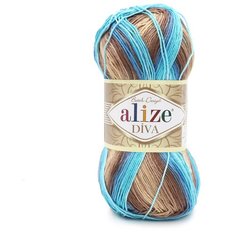 Пряжа для вязания ALIZE Diva batik, 100г, 350м (100% микрофибра) ТУ (3243 секционный), 5 мотков