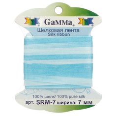Лента Gamma шелковая SRM-7 7 мм 9.1 м ±0.5 м M009 св. голубой/бирюзовый