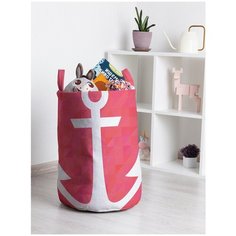 Корзина для игрушек JoyArty "Морской якорь с зигзагами" 35x50 см