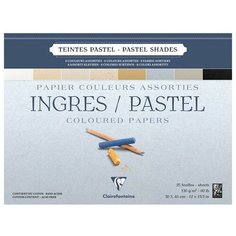 Альбом для пастели, 25л, 300*400мм на склейке Clairefontaine "Ingres", 130г/м2, верже, хлопок