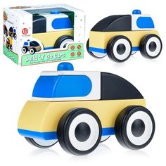 Машинка-конструктор с инерционным механизмом пластиковая детская 11х7х8 см Oubaoloon 8201B (3 детали) в коробке