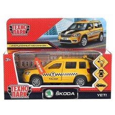 Машина металлическая Skoda Yeti такси», 12 см, световые и звуковые эффекты, открываются двери и багажник, инерция Технопарк