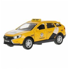 Машина металлическая свет-звук LADA VESTA SW CROSS такси 12 см, двери, багажник, инерционная. Технопарк