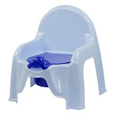 Горшок-стульчик детский пластмассовый 1л, 30х30х34,5см, голубой (Россия) Домашняя мода