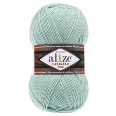 Пряжа Alize Lanagold Fine, 49 % шерсть, 51 % акрил, 100 г, 390 м, 5 шт., 522 мята