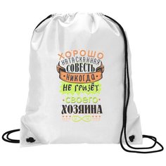 Сумка для обуви CoolPodarok Прикол. Хорошо натасканная совесть никогда не грызет своего хозяина