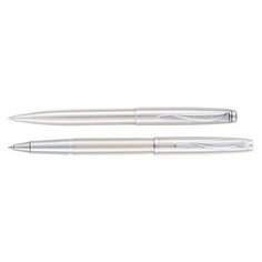 Набор Pierre Cardin PEN&PEN: ручка шариковая + роллер. Цвет - серебристый. Упаковка Е.