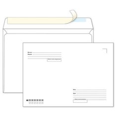 Конверт белый С4 (229*324 мм), стрип-лента, кому-куда - 250 шт. Pack24