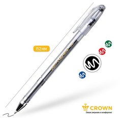 Ручка гелевая Crown "Hi-Jell Color " 0.5 мм, черная