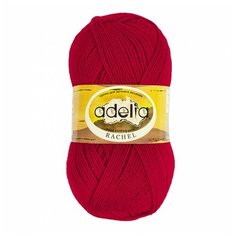 Пряжа ADELIA "RACHEL" 90% шерсть, 10% полиэстер 5 шт.х100г 400м №06 тёмно-красный