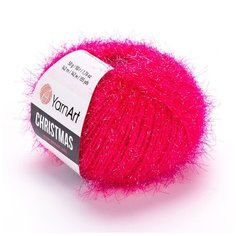 Пряжа YarnArt Christmas (ЯрнАрт Крисмас) 1 моток цвет 33, Малиновый, 100% полиамид, 50 г 142 м