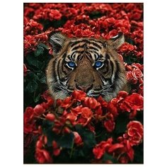 Алмазная мозаика Тигр в цветах 30x40 см.