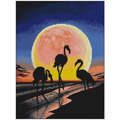 Алмазная мозаика "Фламинго на закате", 30x40 см, Фрея Freya