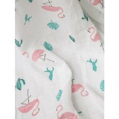 Пеленка муслиновая 120х120, "Фламинго", розовый Baby Nice