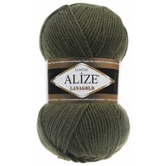 Пряжа Alize Lanagold (Ализе Ланаголд) - 5 мотков 29 хаки 49% шерсть, 51% акрил 240м/100г